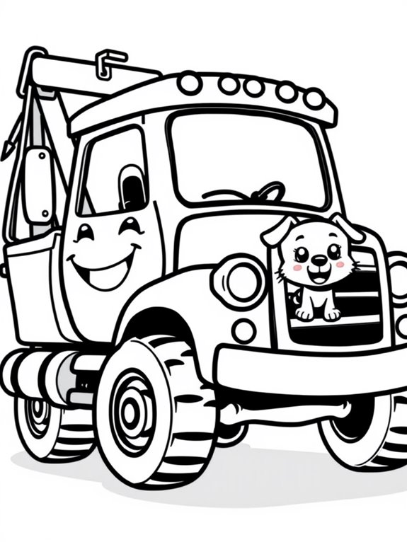 cartoon tow truck illustration