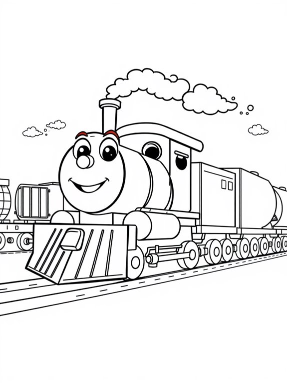 cartoonish freight train illustration