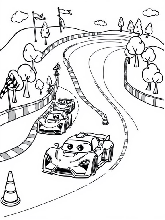 cartoonish race track design