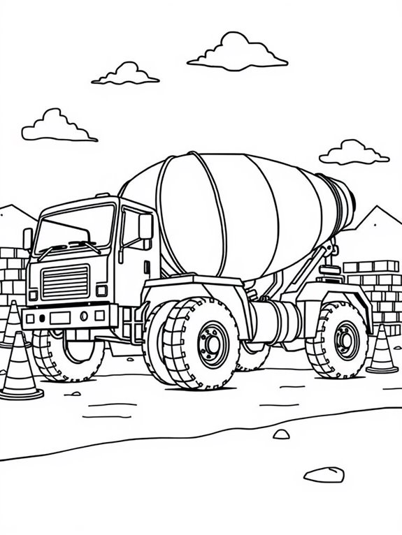 cement mixer truck outline