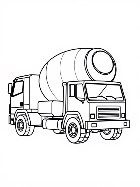 cement mixer truck outline