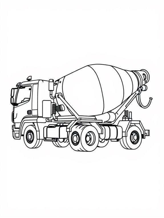 cement mixer truck outline