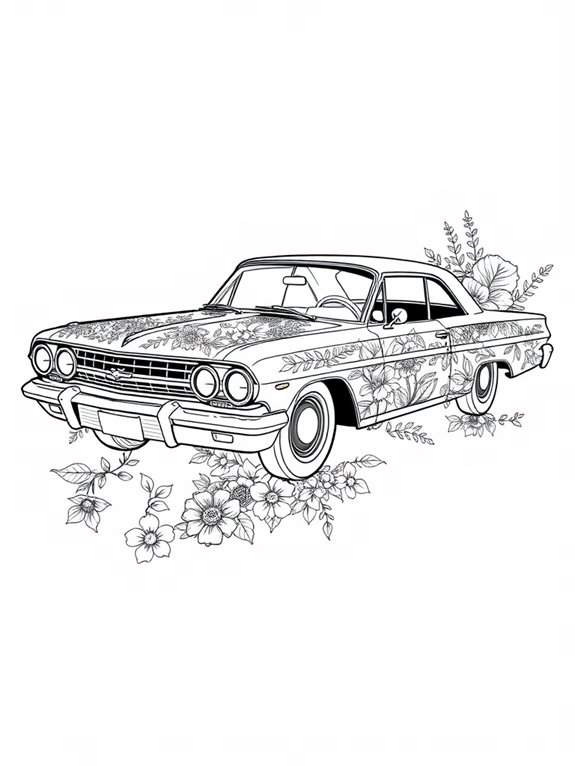 chevrolet impala floral coloring