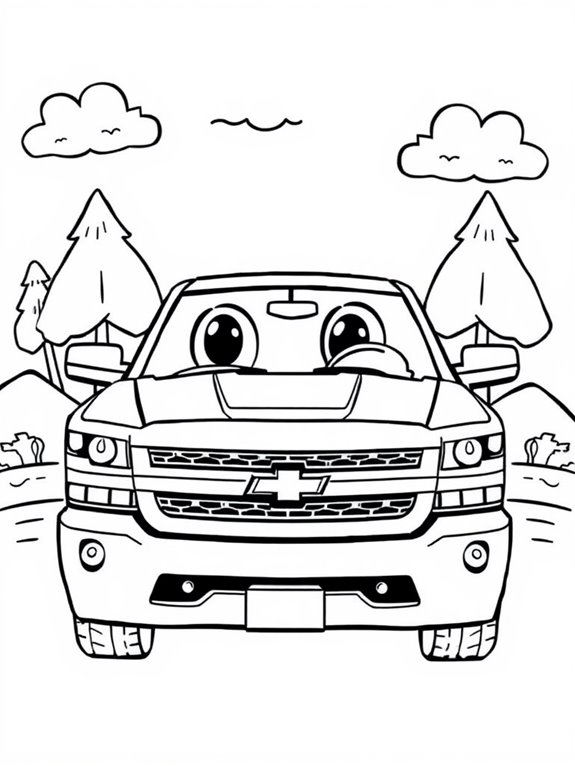 chevrolet silverado coloring page