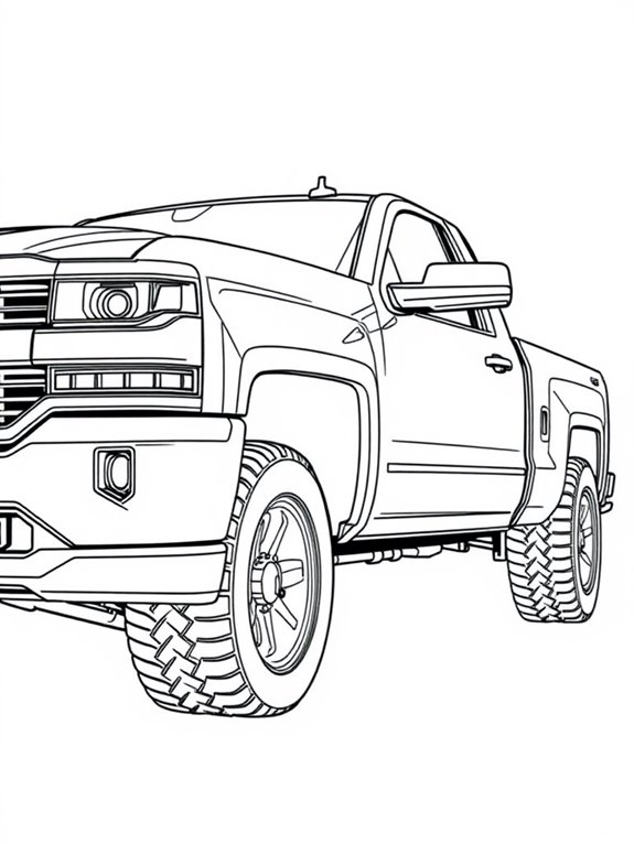 chevrolet silverado coloring page