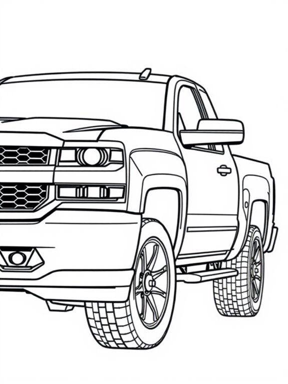 chevrolet silverado coloring page