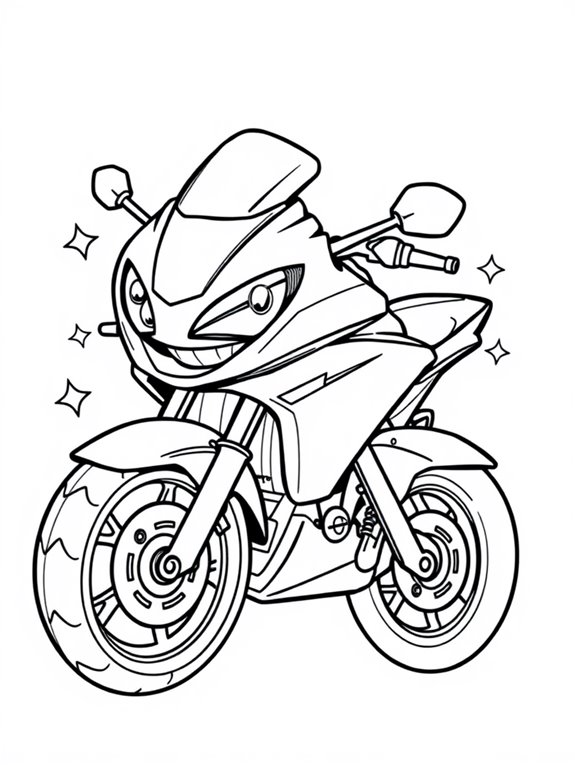 chibi kawasaki ninja coloring