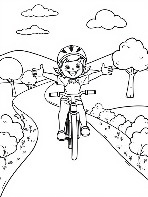 child riding bike joyfully