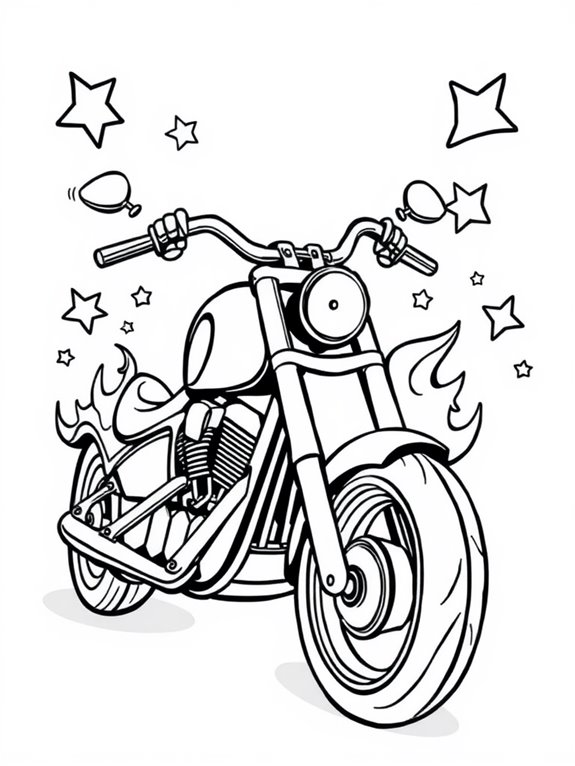 chopper motorcycle coloring page