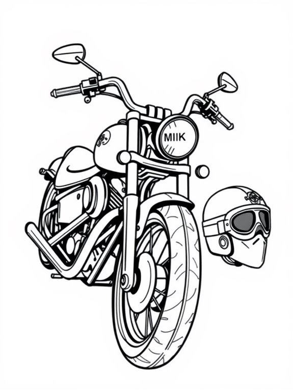 chopper motorcycle coloring page