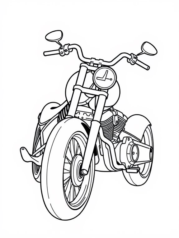 chopper motorcycle coloring page