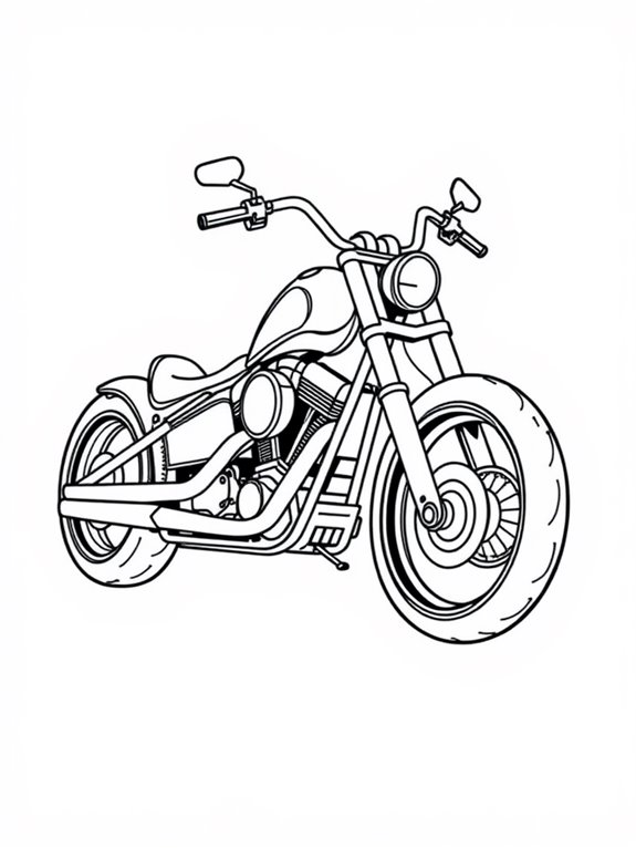 chopper motorcycle coloring page