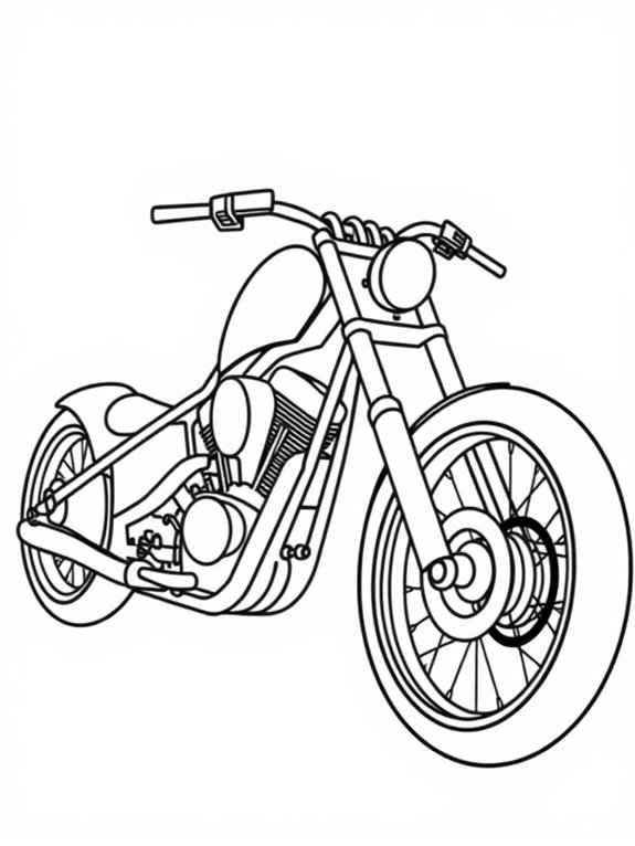 chopper motorcycle silhouette coloring