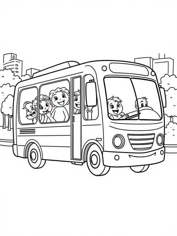 city bus coloring fun