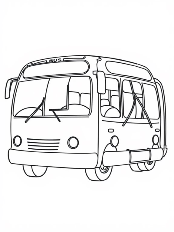 city bus coloring outline