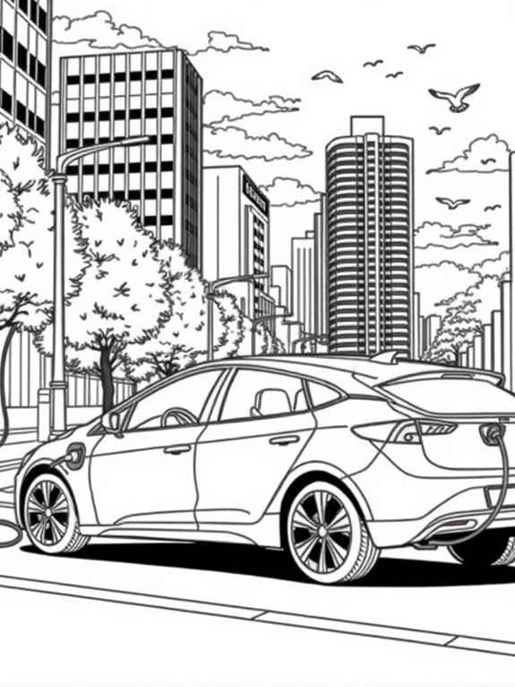 city electric car coloring