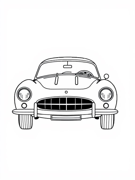 classic car coloring page