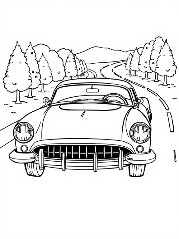 classic car coloring page