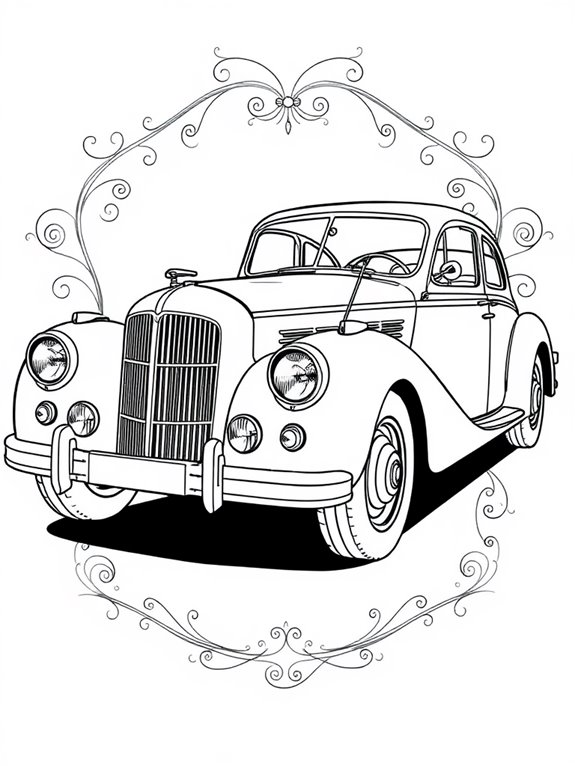 classic car coloring page