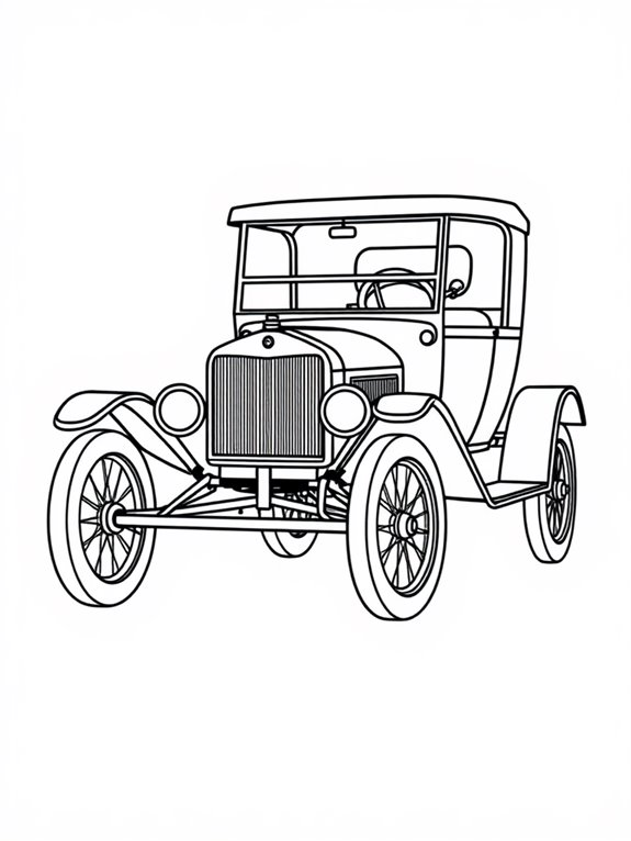 classic car coloring page