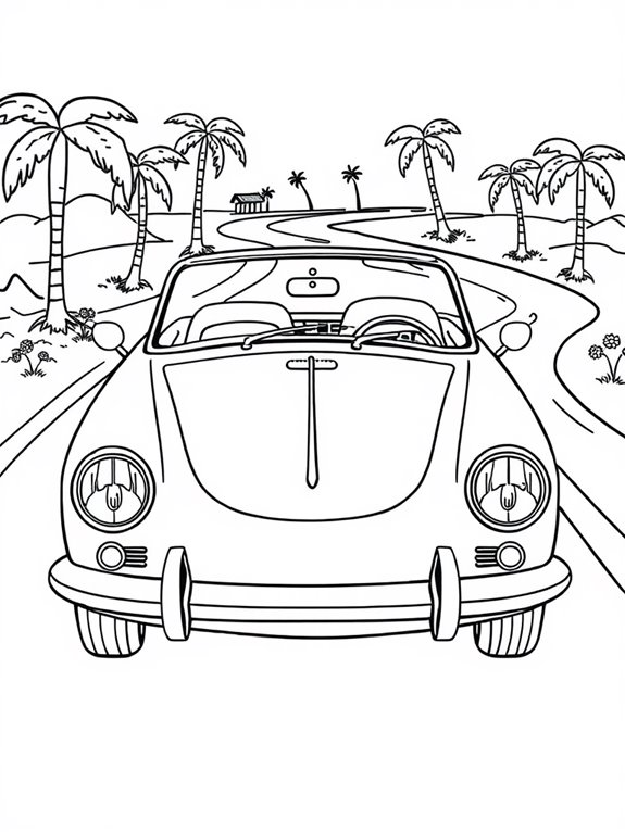 classic car coloring page