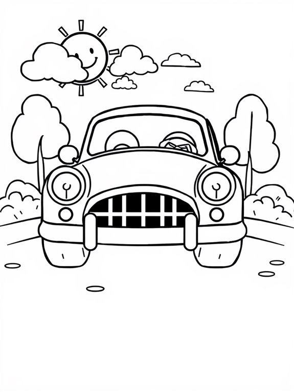 classic cartoon car coloring