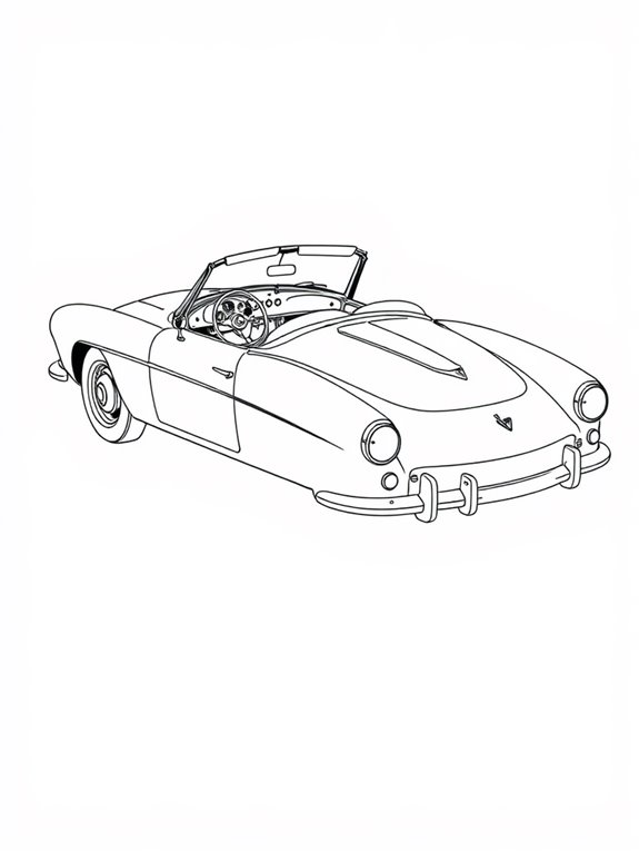 classic convertible coloring page