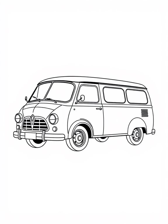 classic delivery van illustration