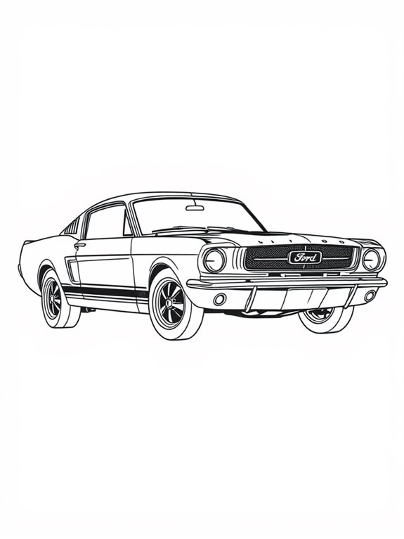 classic ford mustang coloring