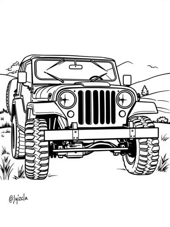 classic jeep coloring page