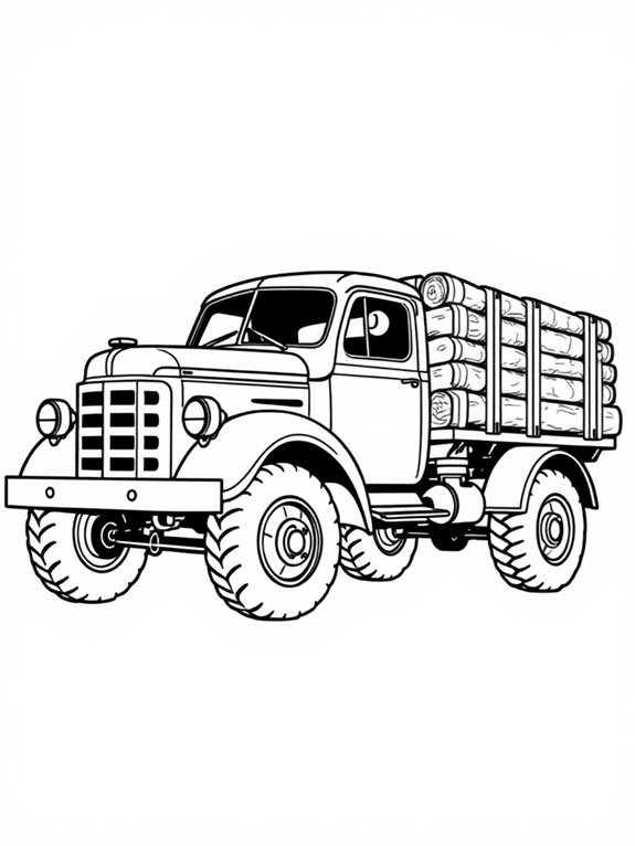 classic logging truck illustration