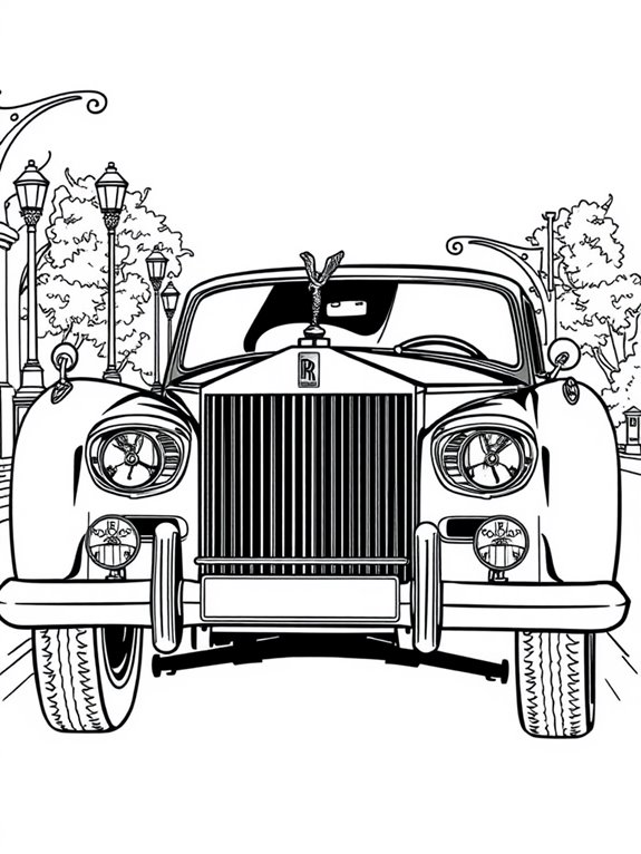 classic rolls royce coloring page