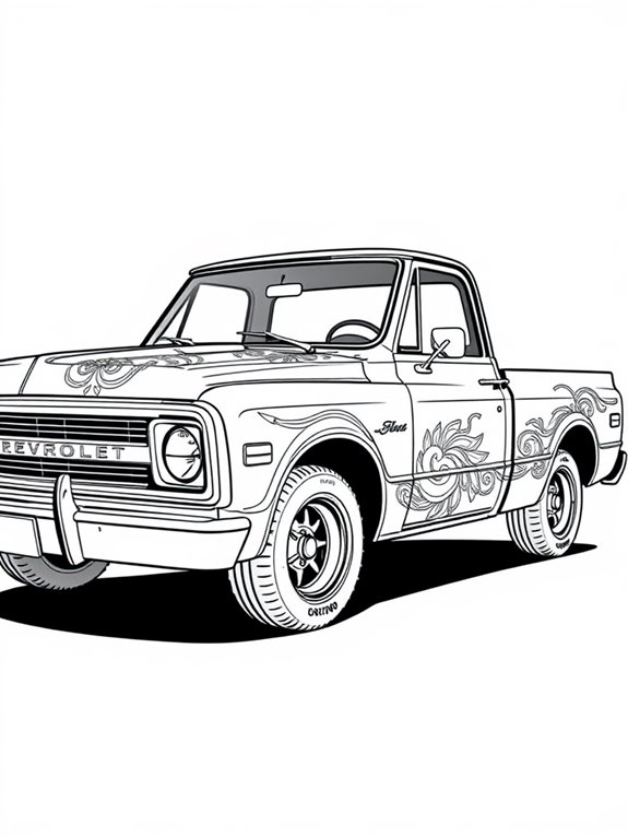 classic truck coloring activity