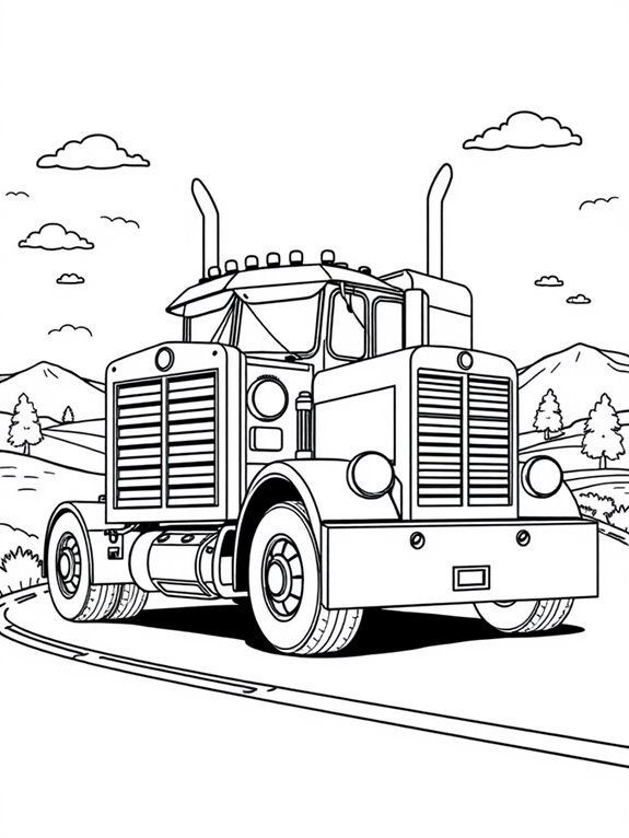 classic truck coloring page