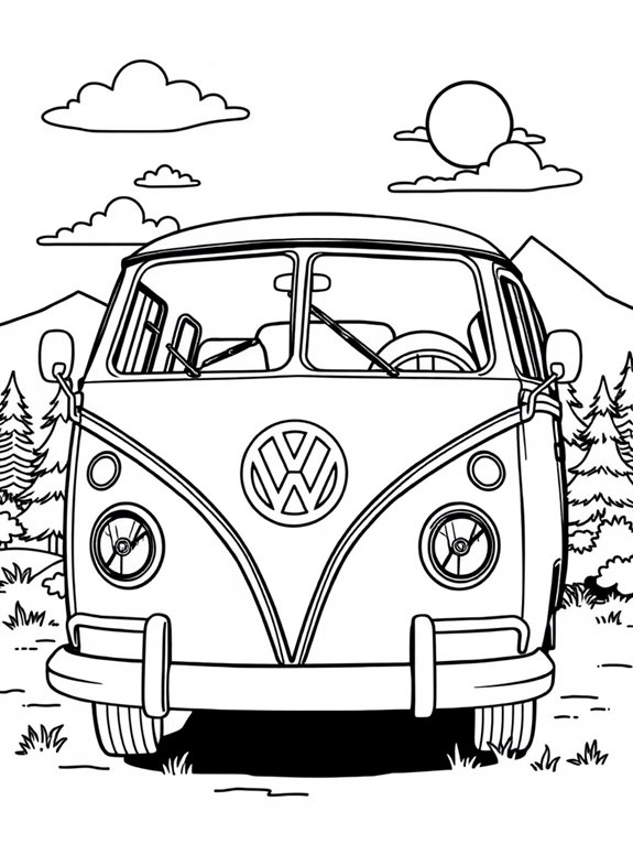 classic vw bus coloring