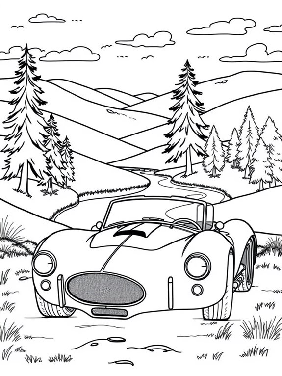 cobra car nature coloring