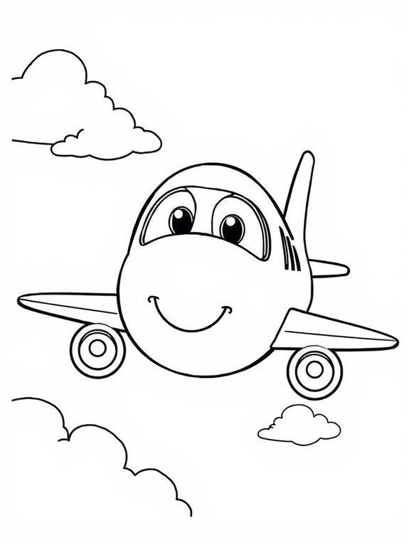 colorful airplane coloring page