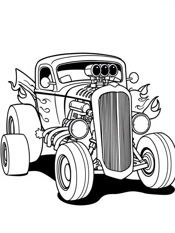 colorful cartoon hot rod