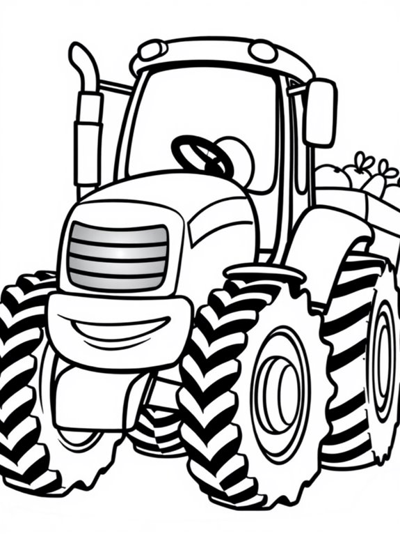 colorful cartoon tractor illustration