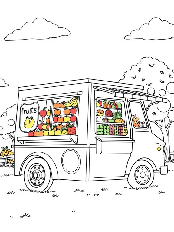 colorful fruit stand truck