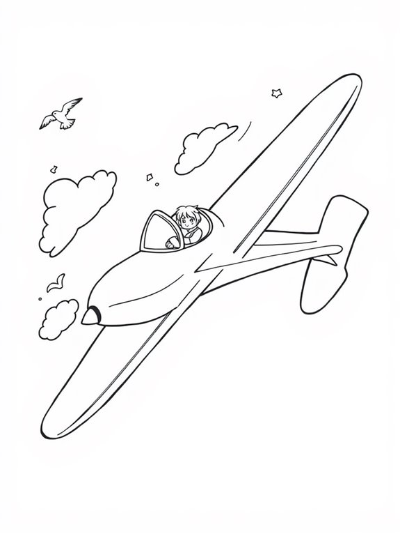 colorful glider plane illustration