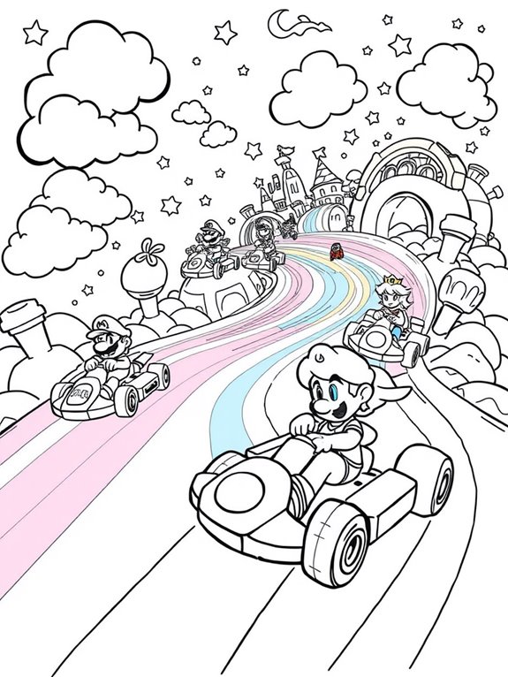 colorful mario kart fun