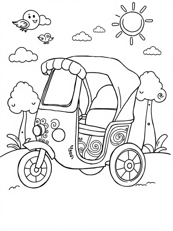 colorful rickshaw art activity