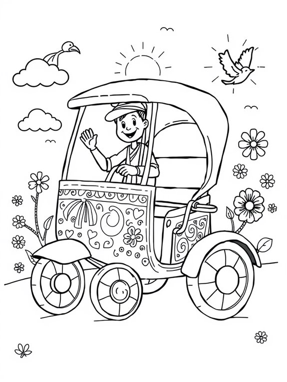 colorful rickshaw fun activity