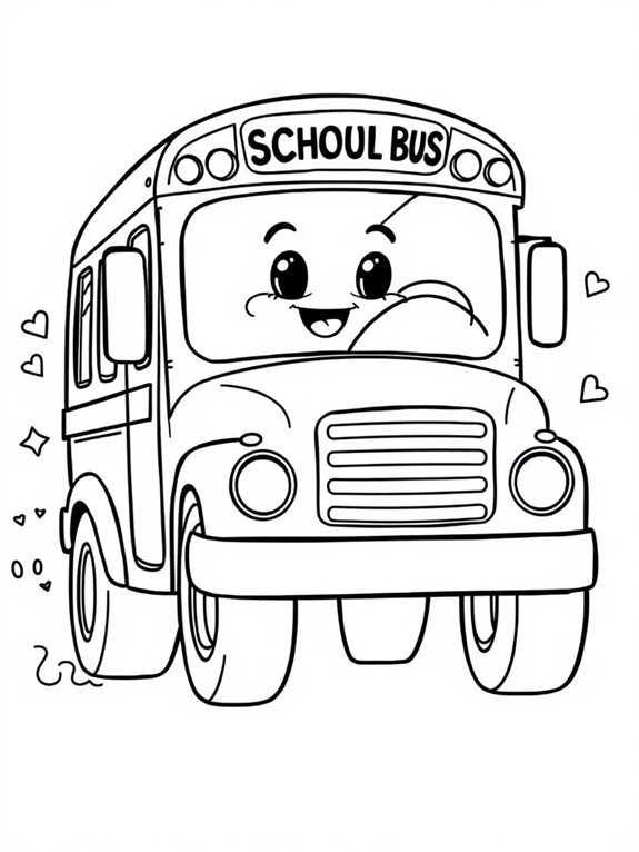 colorful school bus illustration