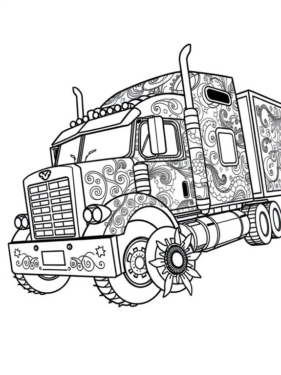 colorful truck design illustration