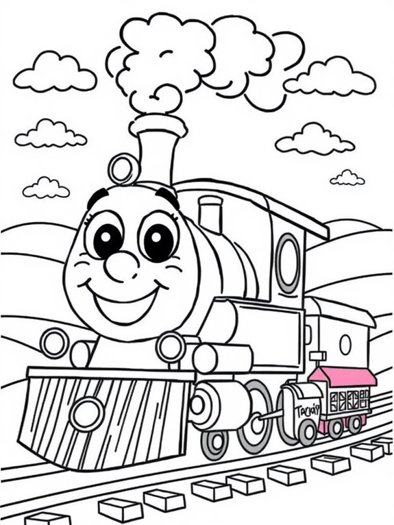 colorful whimsical train illustration