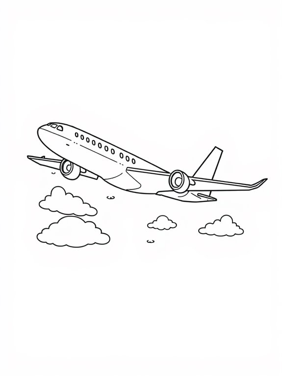 coloring page airplane design