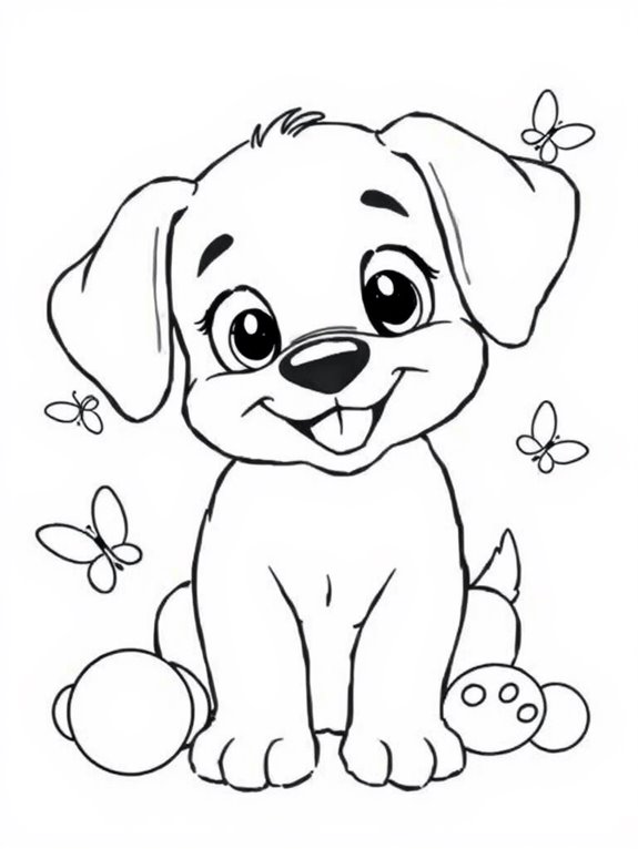 coloring page for puppies