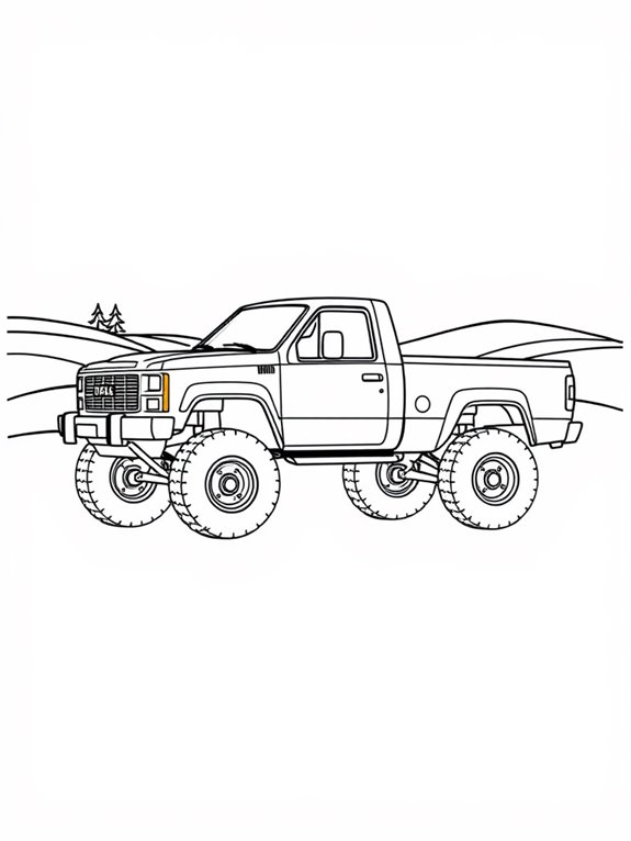 coloring page for trucks